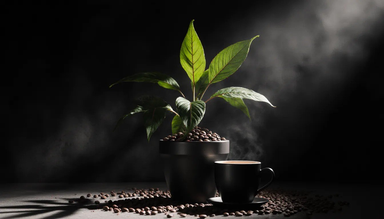Ambiente navideño cálido con café