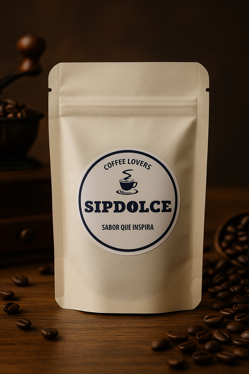 Coffee Drip SipDolce frontal con logo