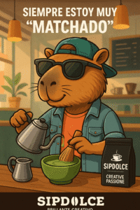 Capibara y su arte del matcha